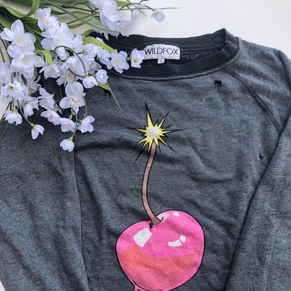 Wildfox Sweaters - Grey Cherry Bomb Crewneck 🍒💣